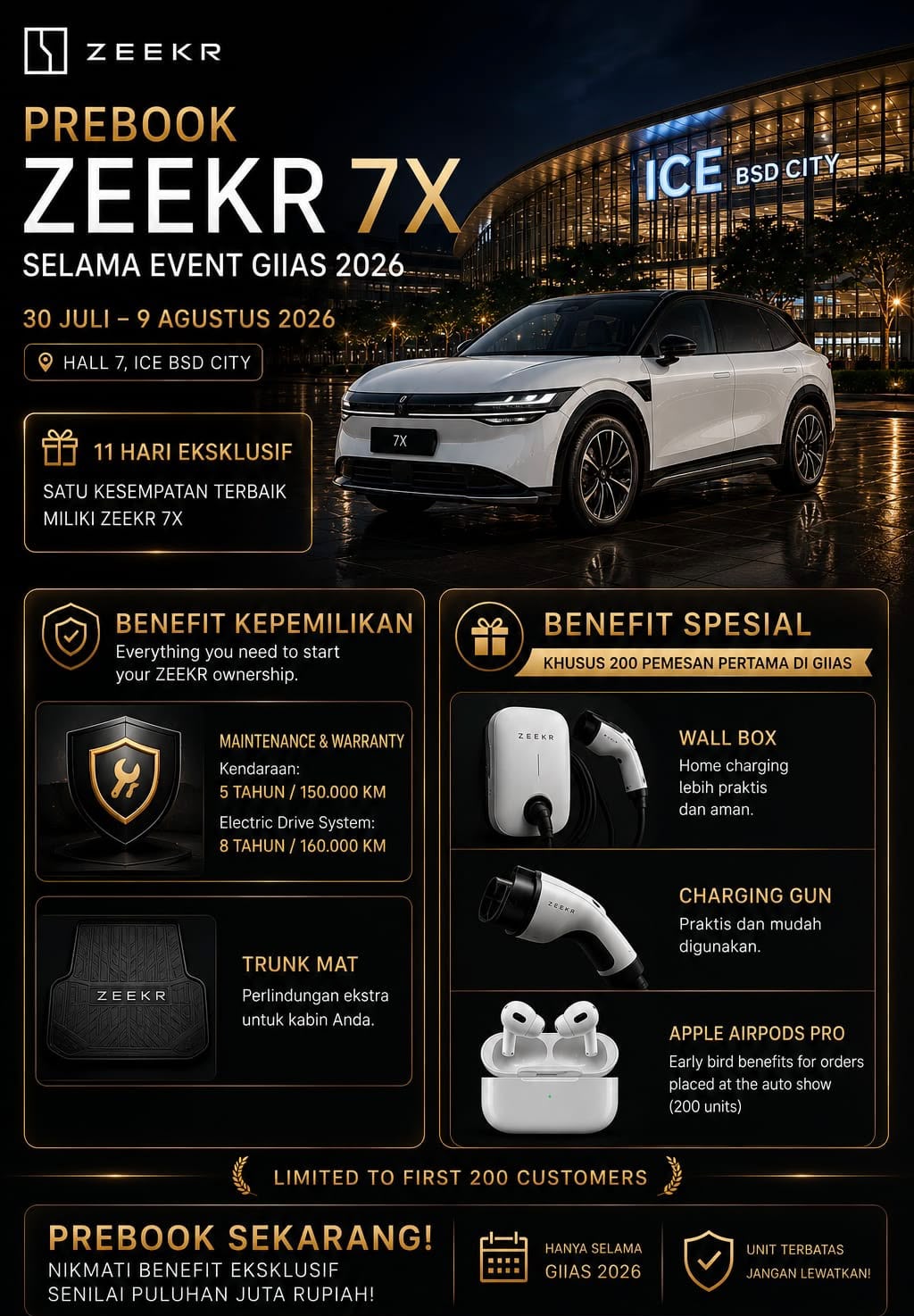 Promo Prebook ZEEKR 7X selama GIIAS 2026